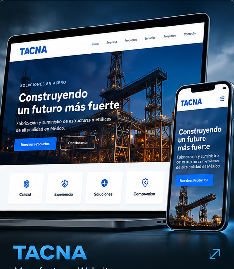 TACNA company illustrative website mockup